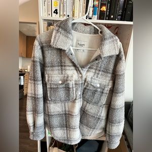 Abercrombie & Fitch plaid fleece jacket